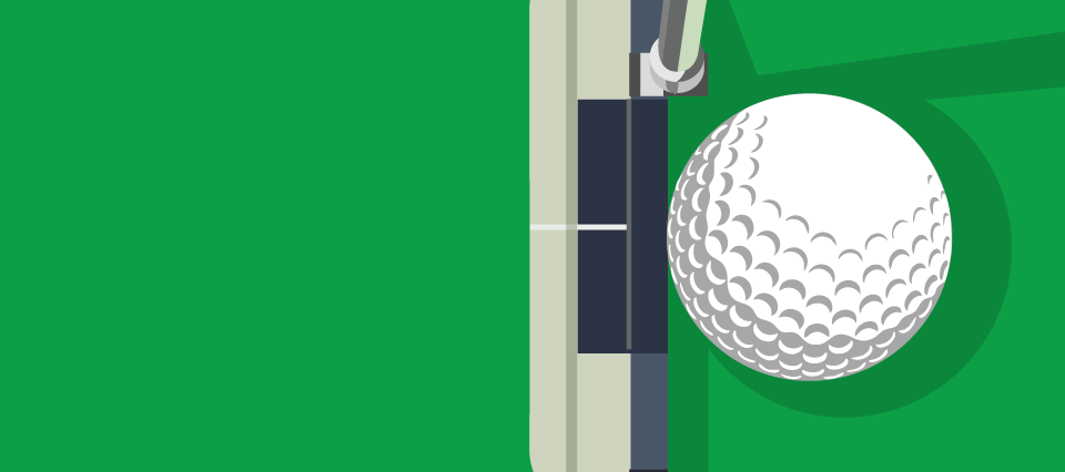 Golf betting with 10bet. Golf stick next to a golf ball forming a styalized 10bet logo.